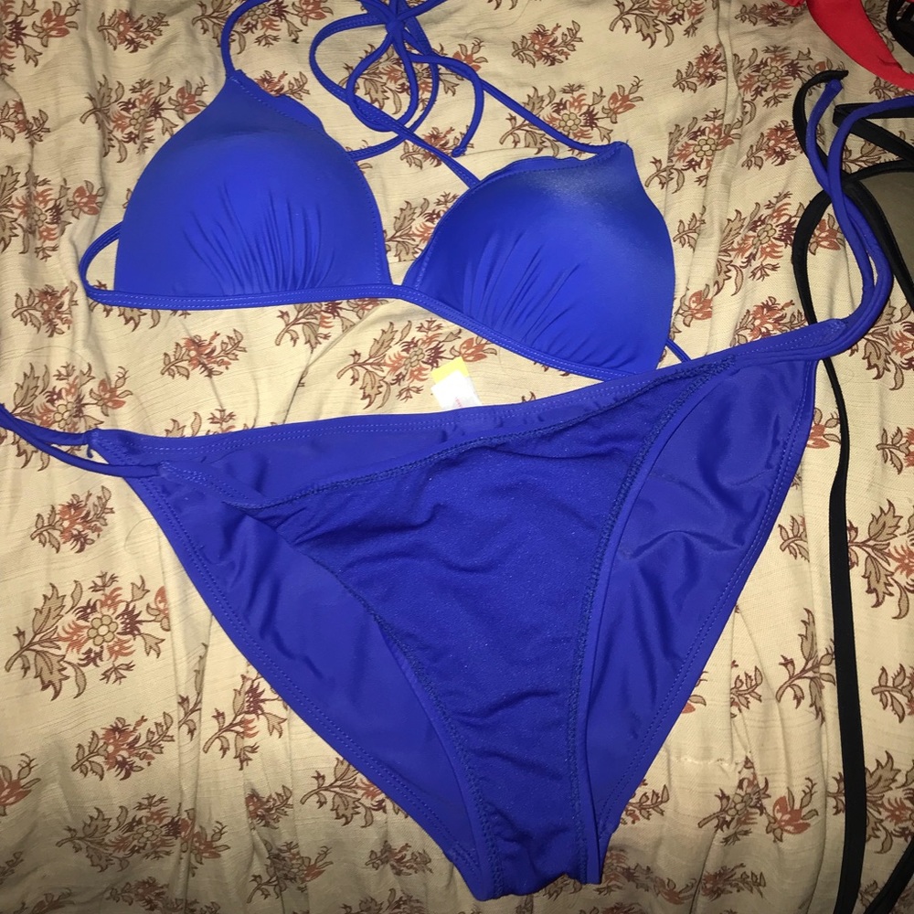 blue swimsuit